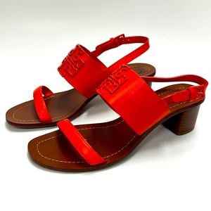 TORY BURCH POWER COATED "MELINDA" 45MM POPPY RED
